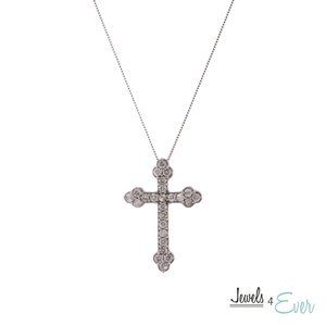 10K Gold Diamond Cross Pendant with Chain